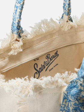 Borsa Vanity regular in canvas bianca con twill removibile