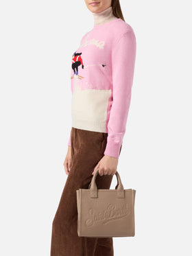 Vanity Bag Midi Shoulder Bag in hazelnut hammered leather