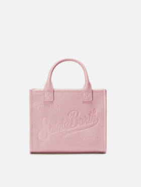 Vanity Bag Midi Shoulder Bag in pink hammered leatherì