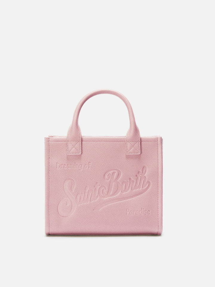 Vanity Bag Midi Schultertasche aus gehämmertem rosa Leder