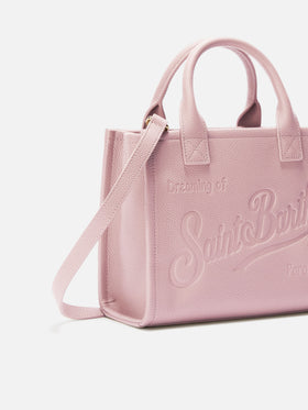 Vanity Bag Midi Shoulder Bag in pink hammered leatherì