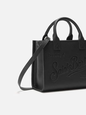 Borsa a spalla Vanity Bag Midi in pelle martellata nera