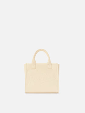 Vanity Medium Bag aus genarbtem Leder in Elfenbein 