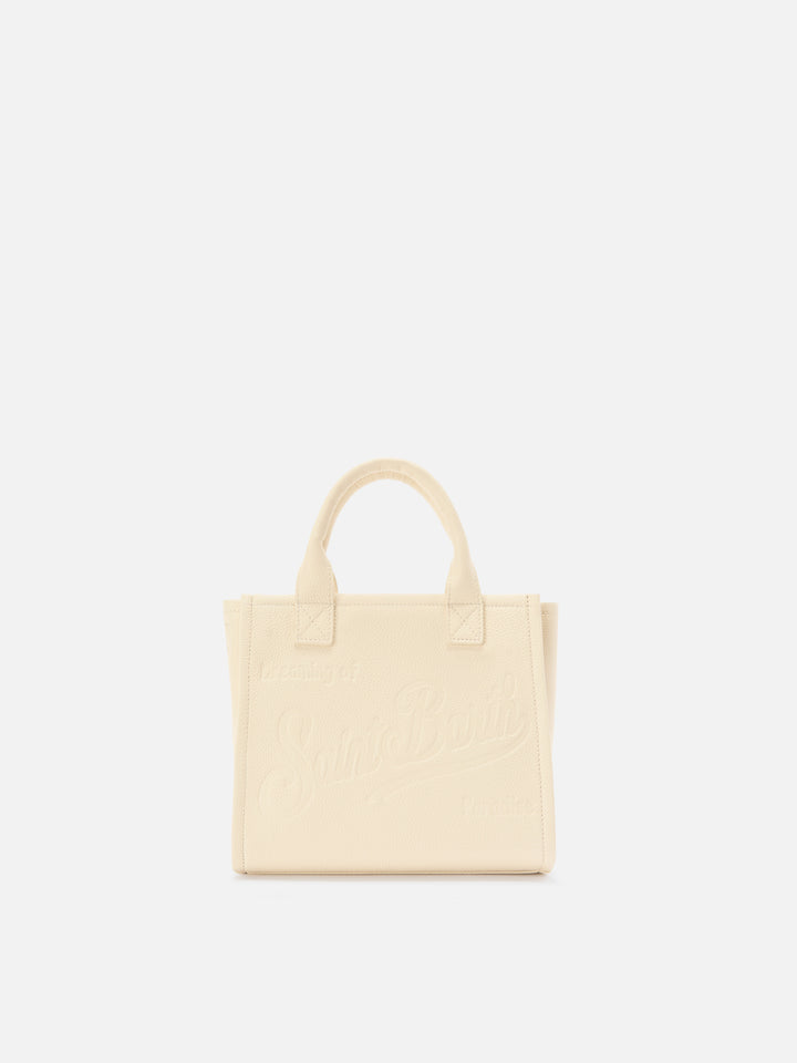 Vanity Medium Bag aus genarbtem Leder in Elfenbein 