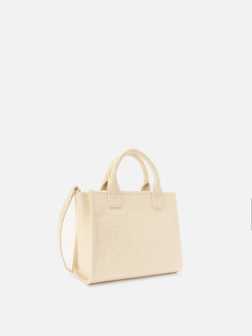 Vanity Medium Bag aus genarbtem Leder in Elfenbein 