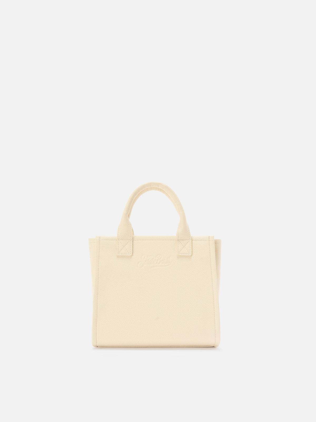 Vanity Medium Bag aus genarbtem Leder in Elfenbein 