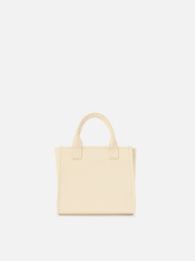 Vanity Medium Bag aus genarbtem Leder in Elfenbein 