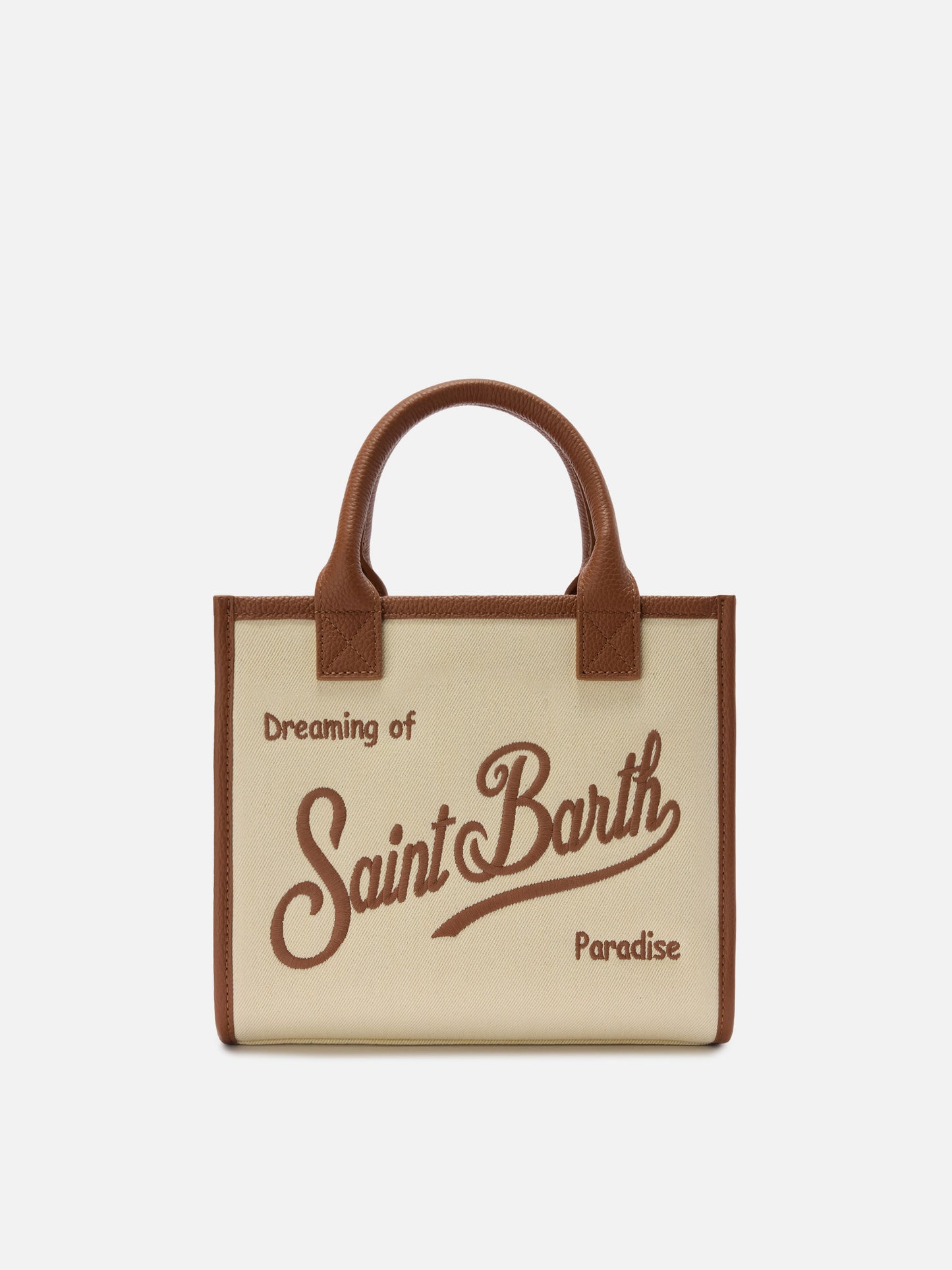 Borsa Vanity medium in canvas e pelle martellata