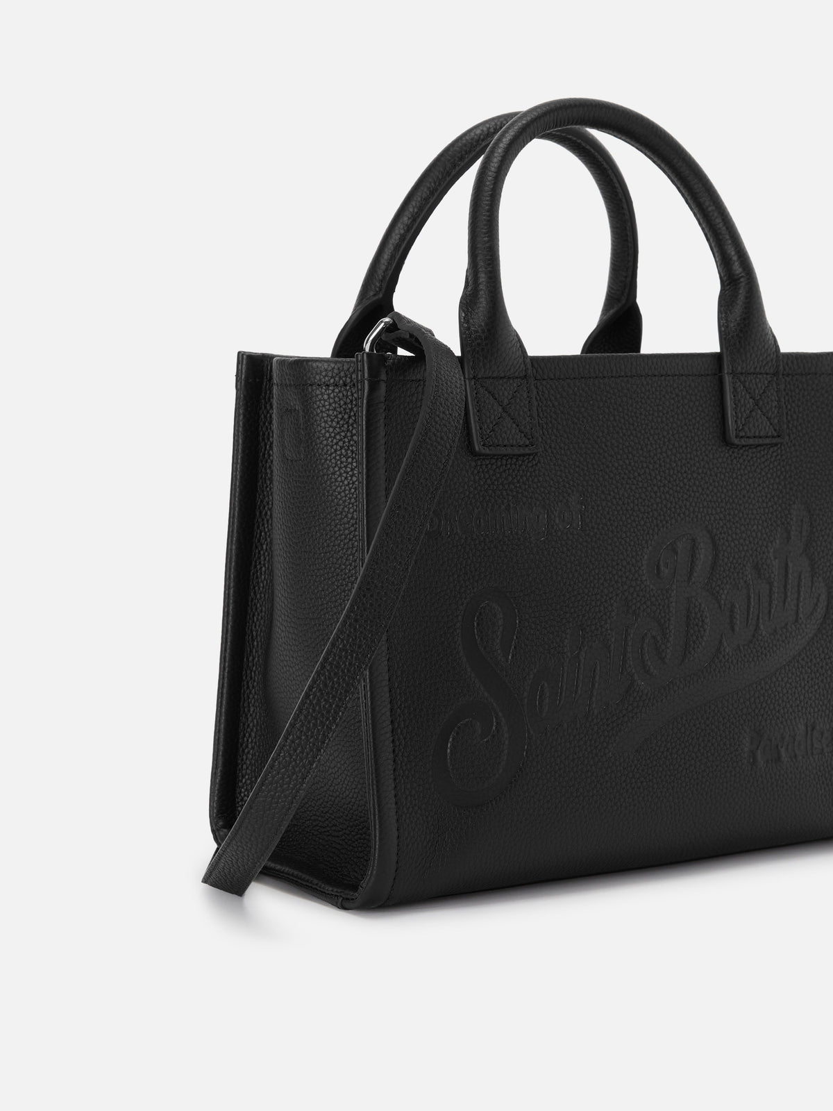 Black pebbled leather Vanity medium bag