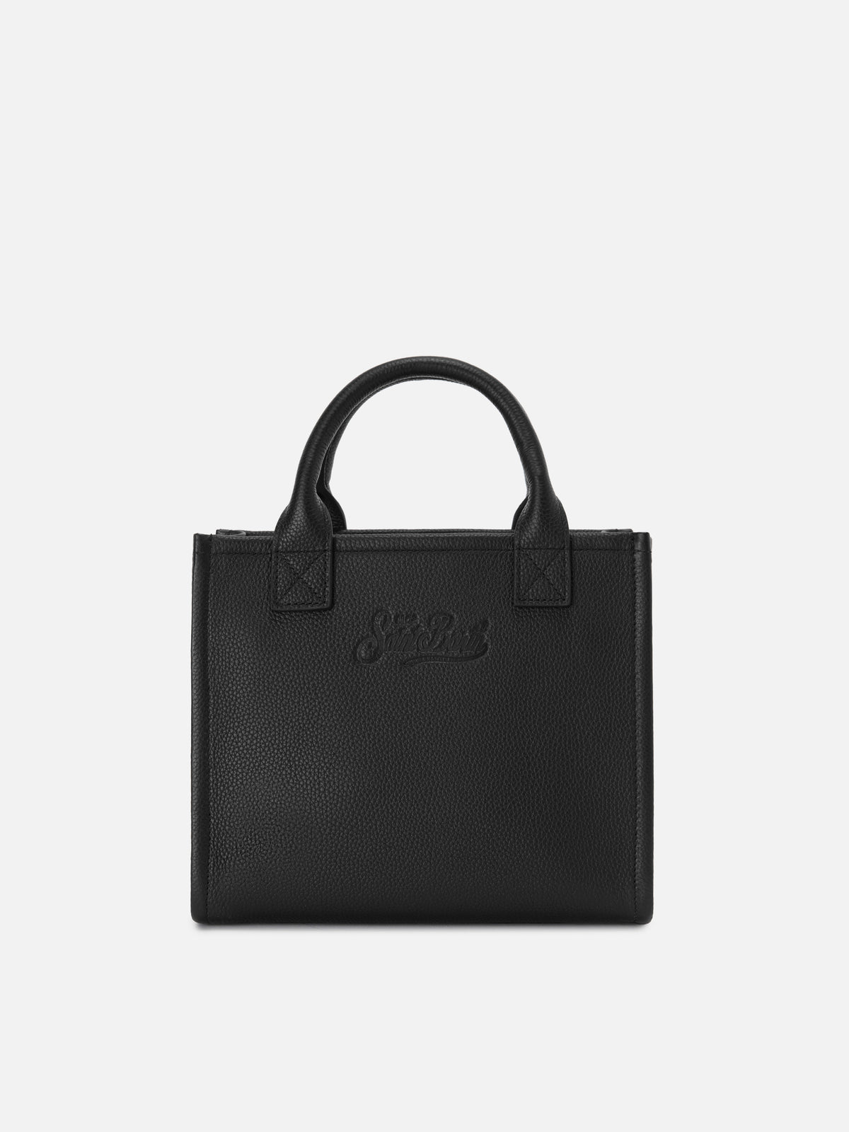 Black pebbled leather Vanity medium bag