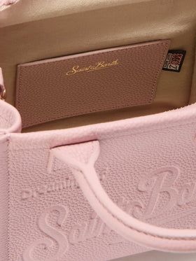 Borsa a spalla Vanity Bag Mini in pelle martellata rosa