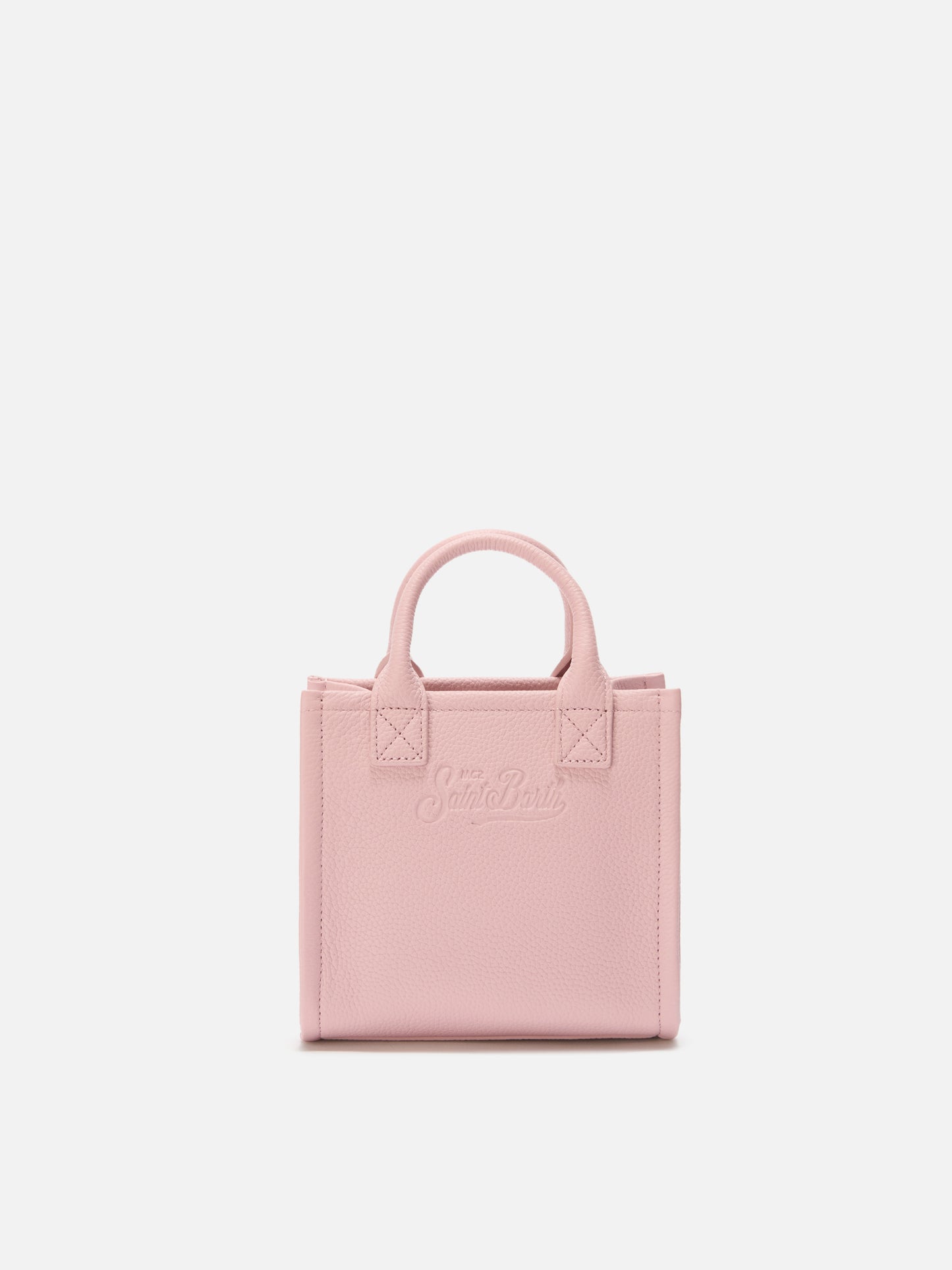 Borsa a spalla Vanity Bag Mini in pelle martellata rosa