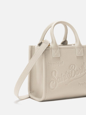 Vanity Bag Mini Shoulder Bag in white hammered leather