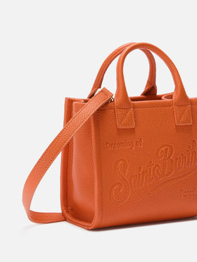 Borsa a spalla Vanity Bag Mini in pelle martellata arancio