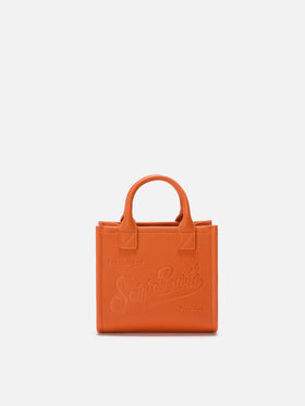 Borsa a spalla Vanity Bag Mini in pelle martellata arancio