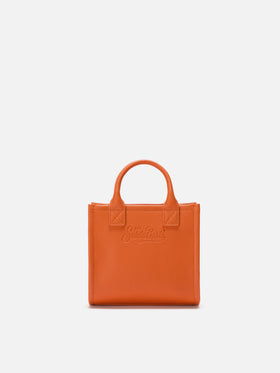 Borsa a spalla Vanity Bag Mini in pelle martellata arancio