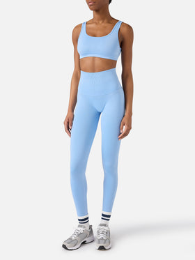 Leggings sportivi Vega azzurri in tessuto tecnico