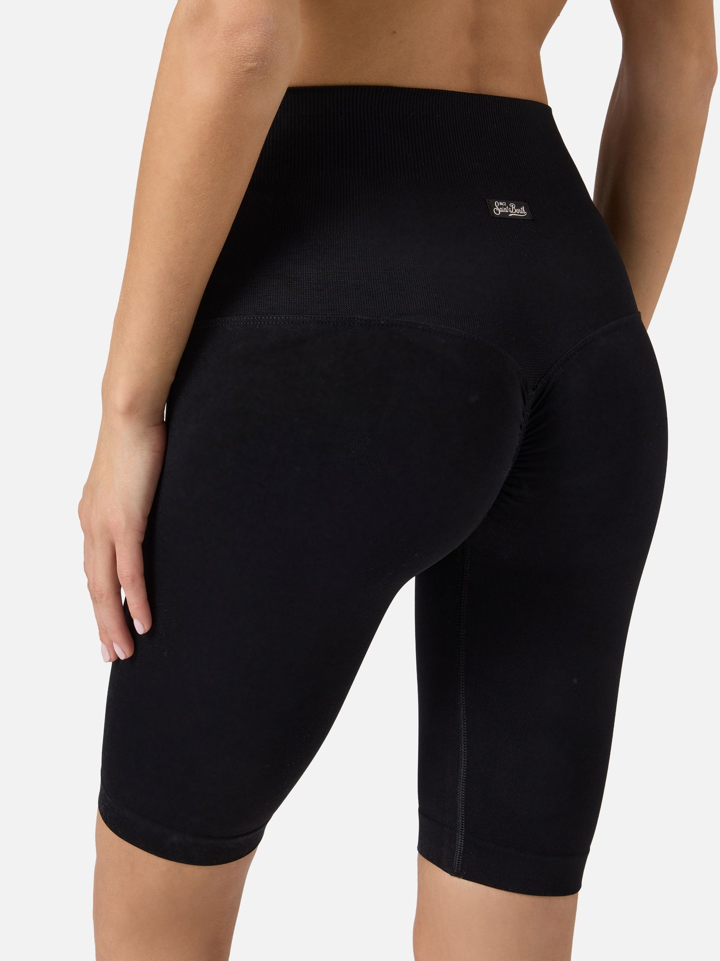 Leggings corti sportivi Vega in tessuto tecnico nero