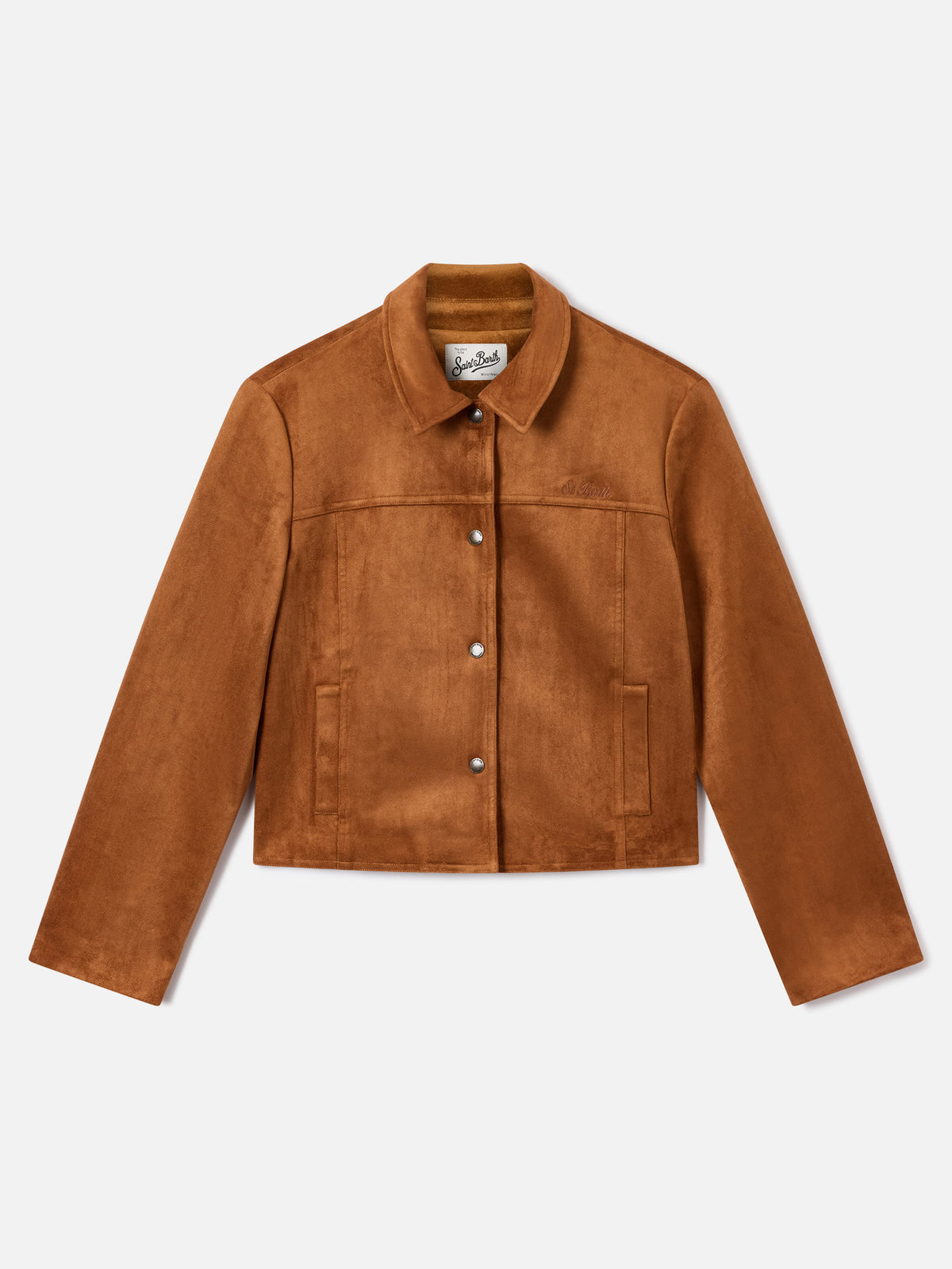 Veste en daim Camel Veyra avec broderie logo 