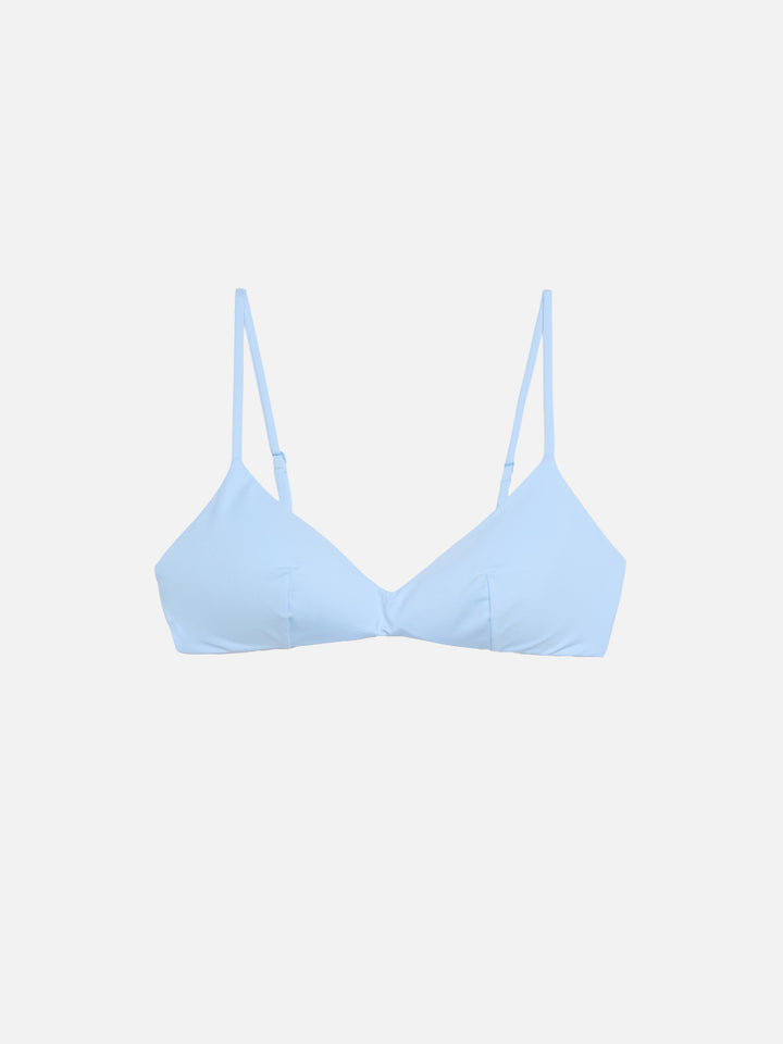 Top bralette scollato May azzurro