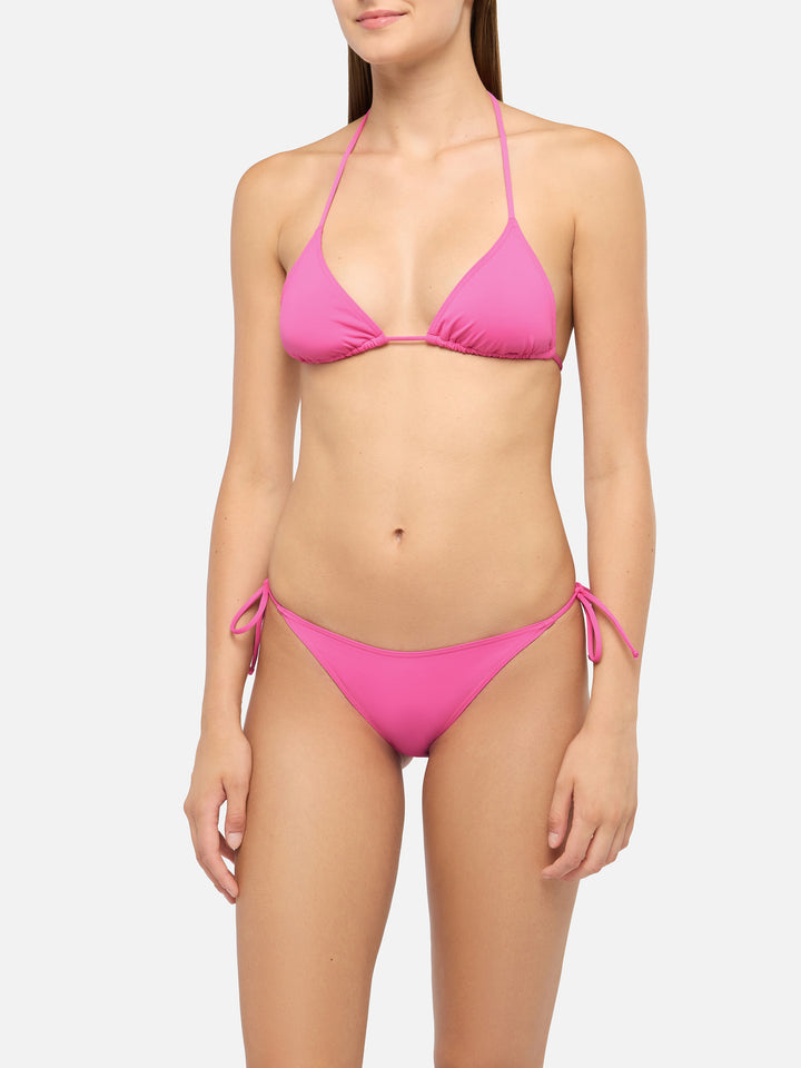 Leah Virgo triangle bikini in fuchsia