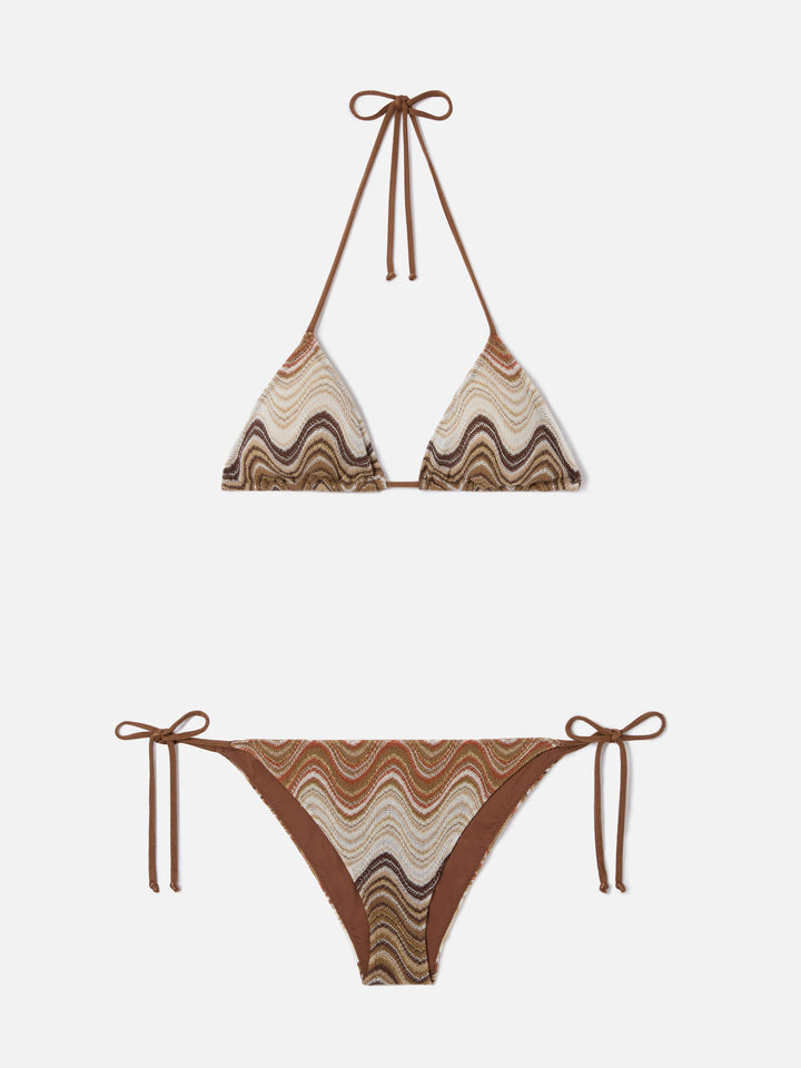 Bikini Leah Virgo raschel degradé marrone