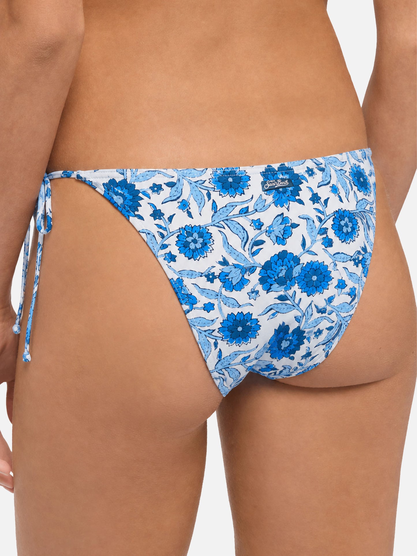 Braguita de bikini clásica Virgo con estampado batik azul 
