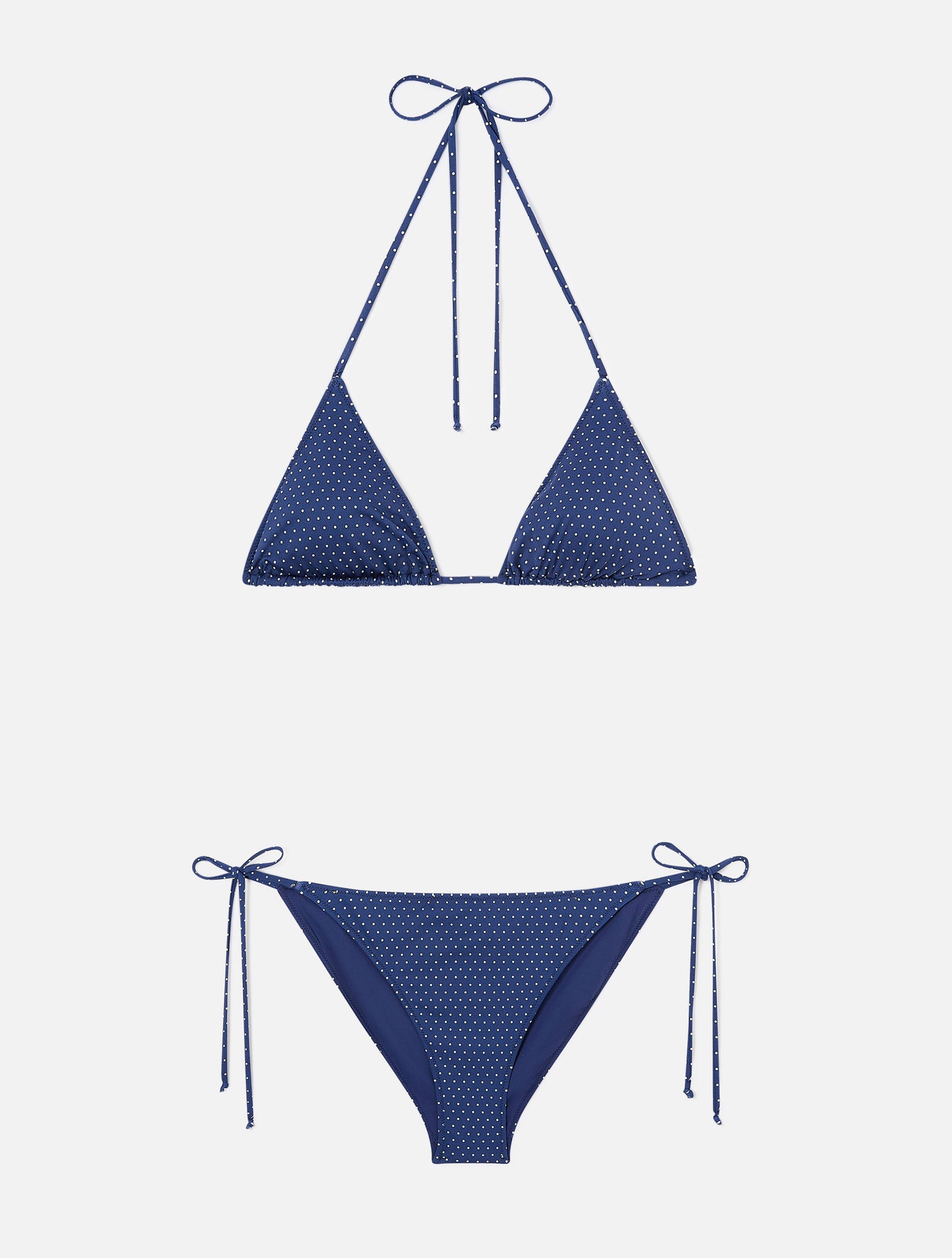 Leah Virgo Triangel-Bikini mit Micro-Polka-Dot-Print 