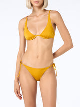 Woman ochre yellow underwired triangle bikini Winona Virgo