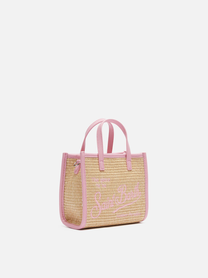 Borsa a mano Vivian Mini beige effetto paglia