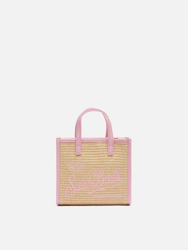 Borsa a mano Vivian Mini beige effetto paglia