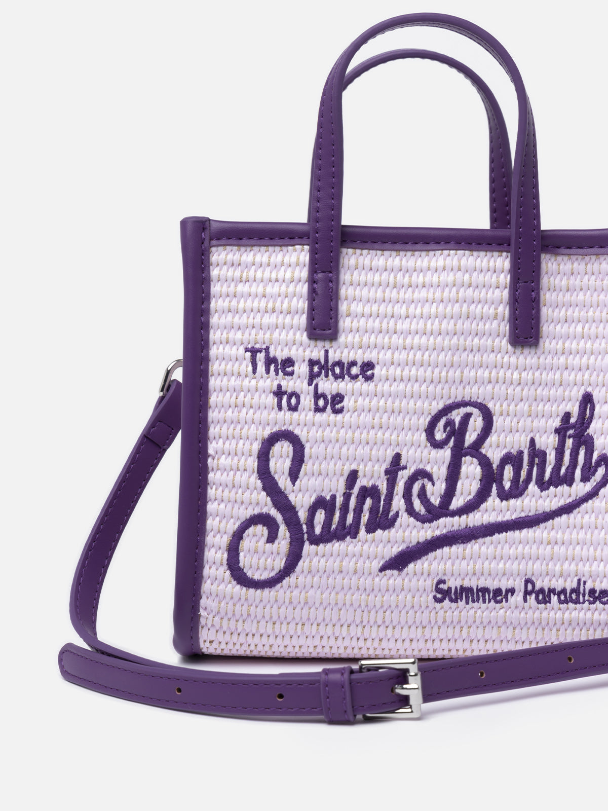 Lilac Mini Vivian Straw handbag - MC2 Saint Barth