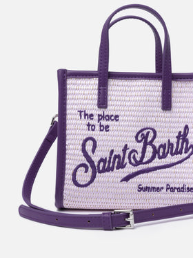 Lilac Mini Vivian Straw handbag - MC2 Saint Barth