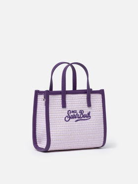 Lilac Mini Vivian Straw handbag - MC2 Saint Barth
