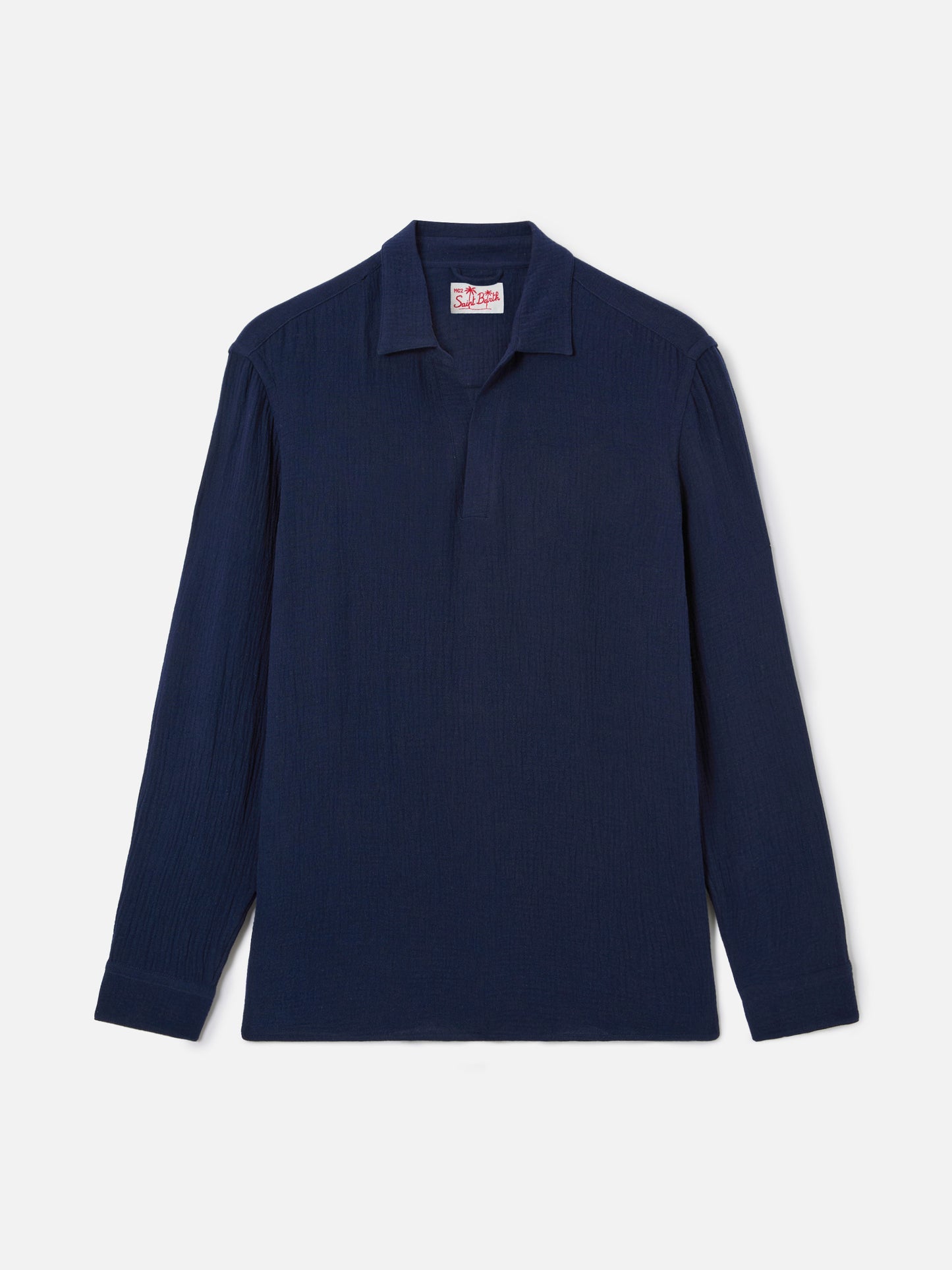 Polo Ventotene in cotone waffle blu navy