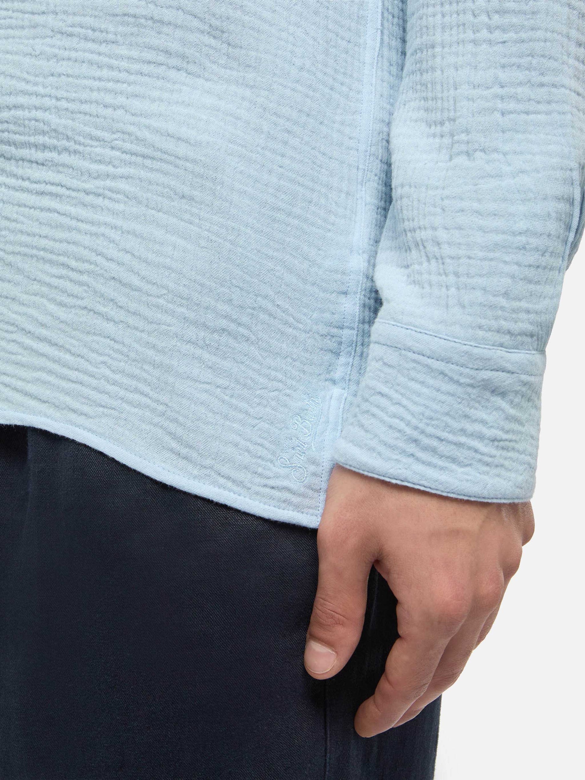 Light blue cotton gauze polo shirt Ventotene - MC2 Saint Barth