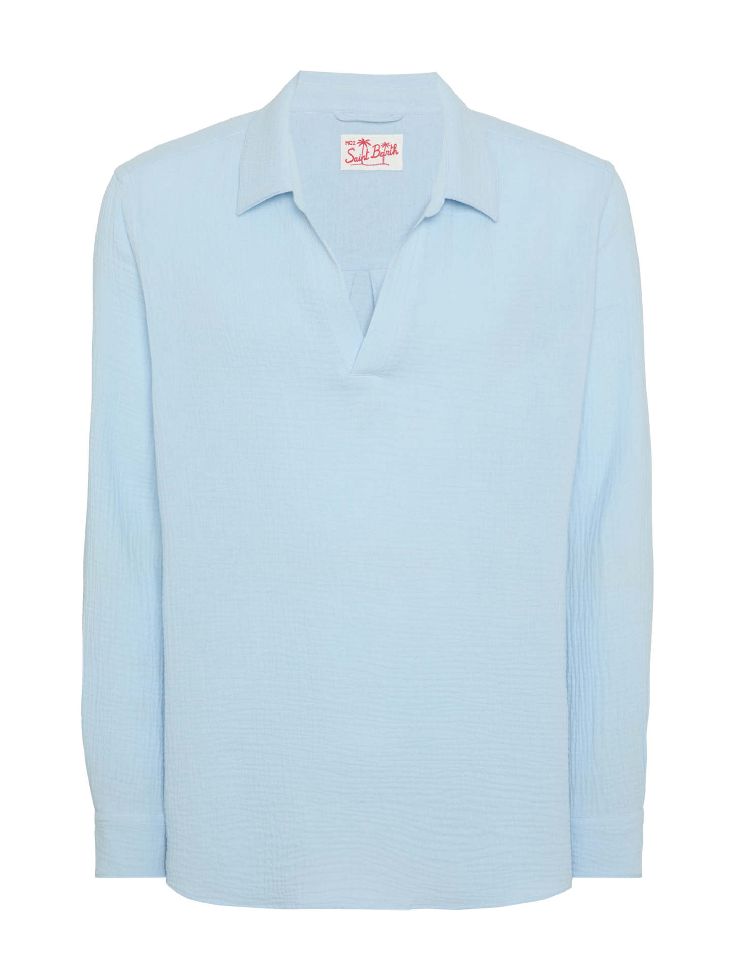 Light blue cotton gauze polo shirt Ventotene - MC2 Saint Barth