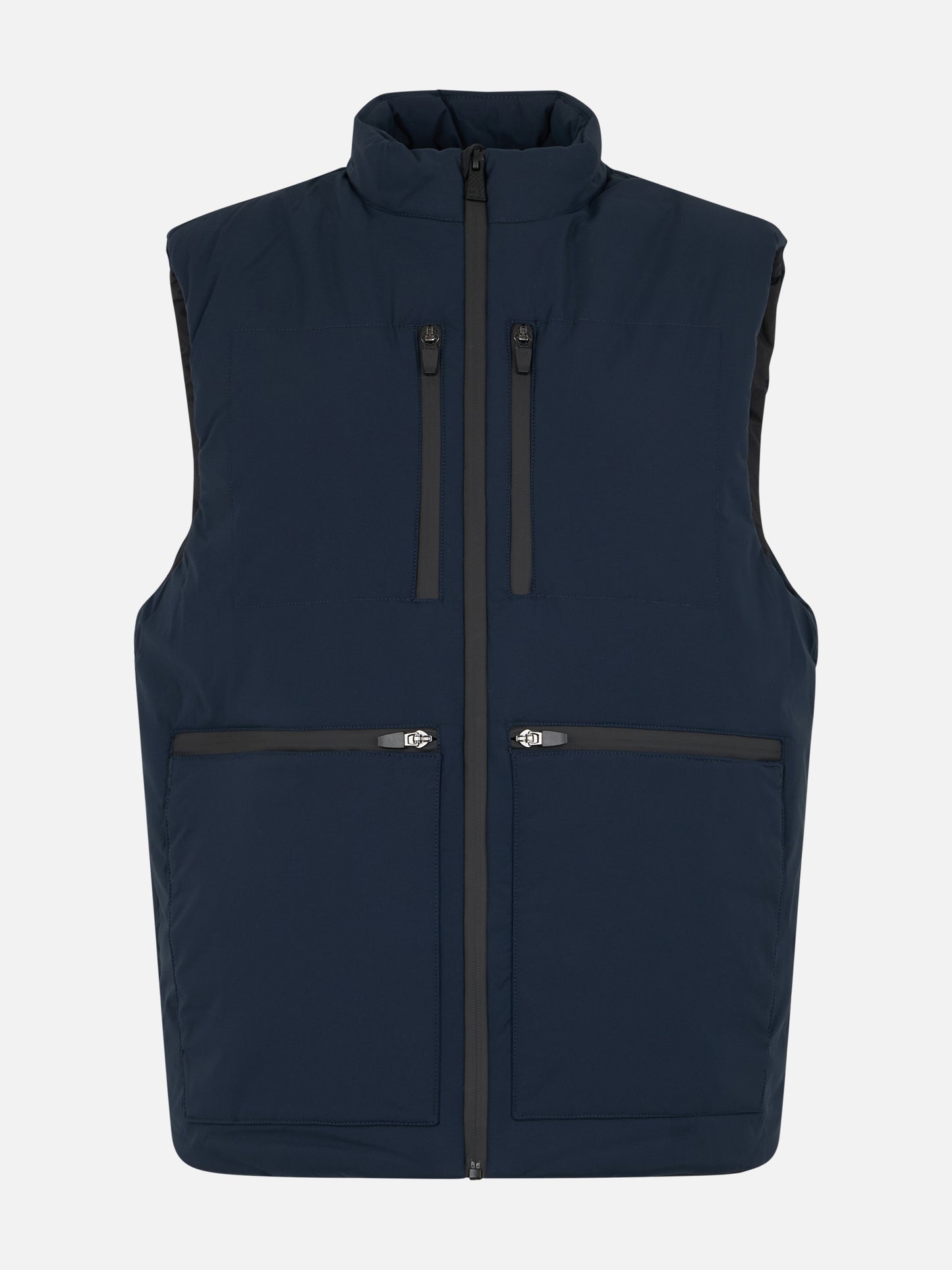 Man navy blue stretch fabric padded vest Vonn - MC2 Saint Barth