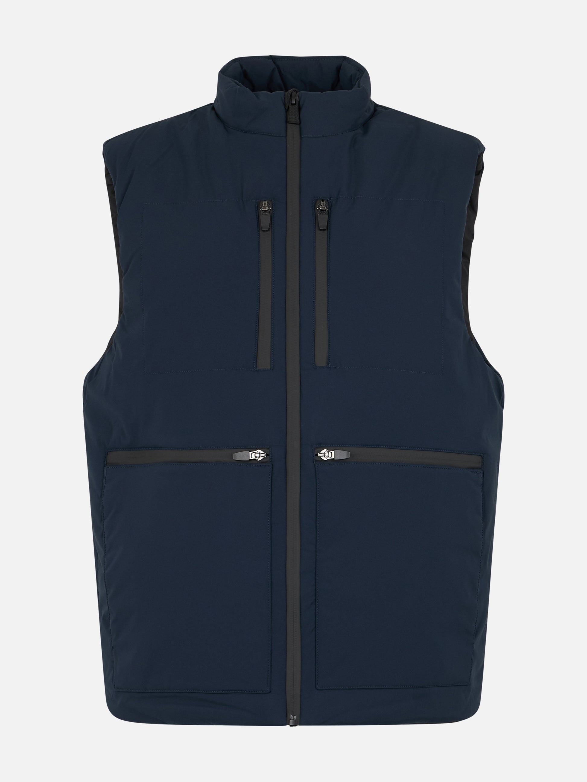 Man navy blue stretch fabric padded vest Vonn - MC2 Saint Barth