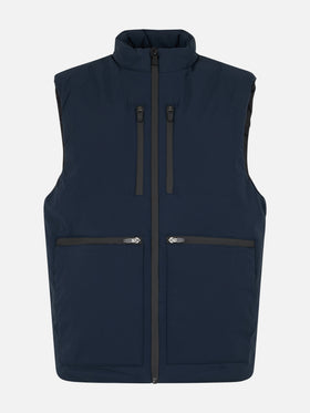 Man navy blue stretch fabric padded vest Vonn - MC2 Saint Barth