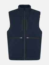 Man navy blue stretch fabric padded vest Vonn