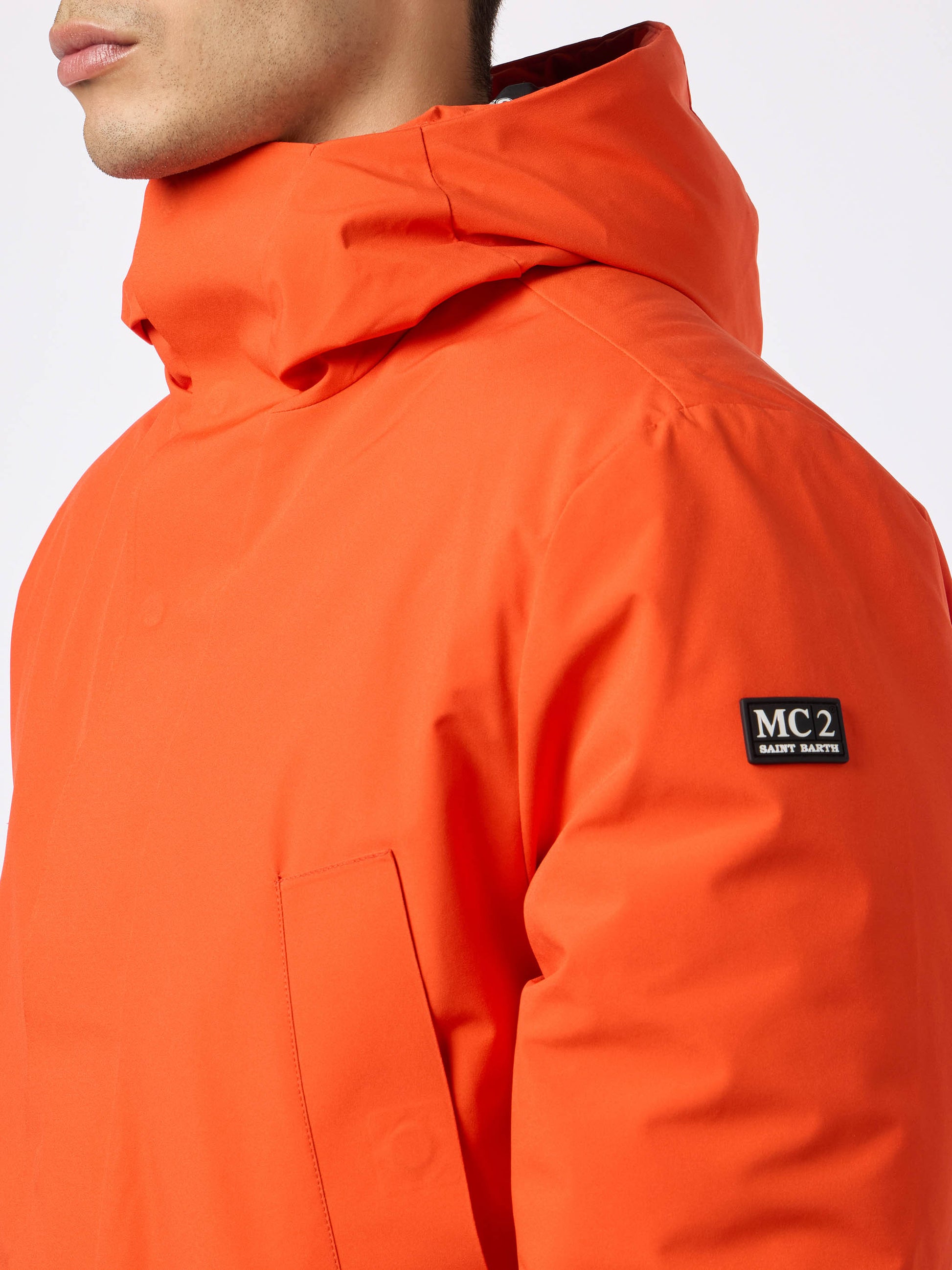 Man hooded parka jacket Voyager with bandanna lining - MC2 Saint Barth