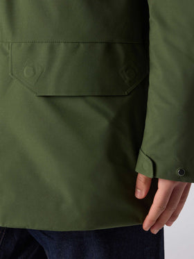 Parka da uomo con cappuccio e stampa bandana verde militare
