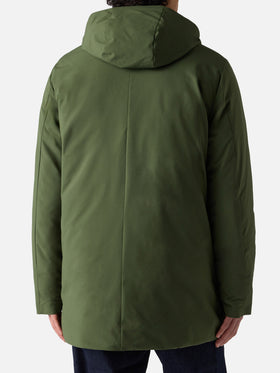 Parka da uomo con cappuccio e stampa bandana verde militare