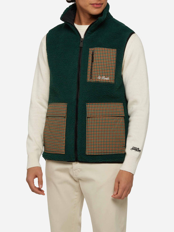 Gilet teddy da uomo Wanaka con stampa pied de poul