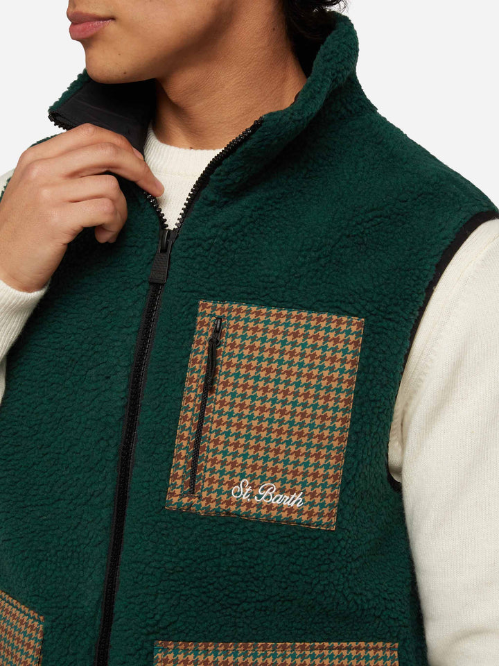 Man teddy vest Wanaka with pied de poul print - MC2 Saint Barth