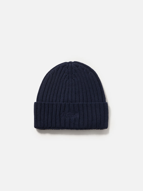 Man navy blue cashmere blend hat Wengen