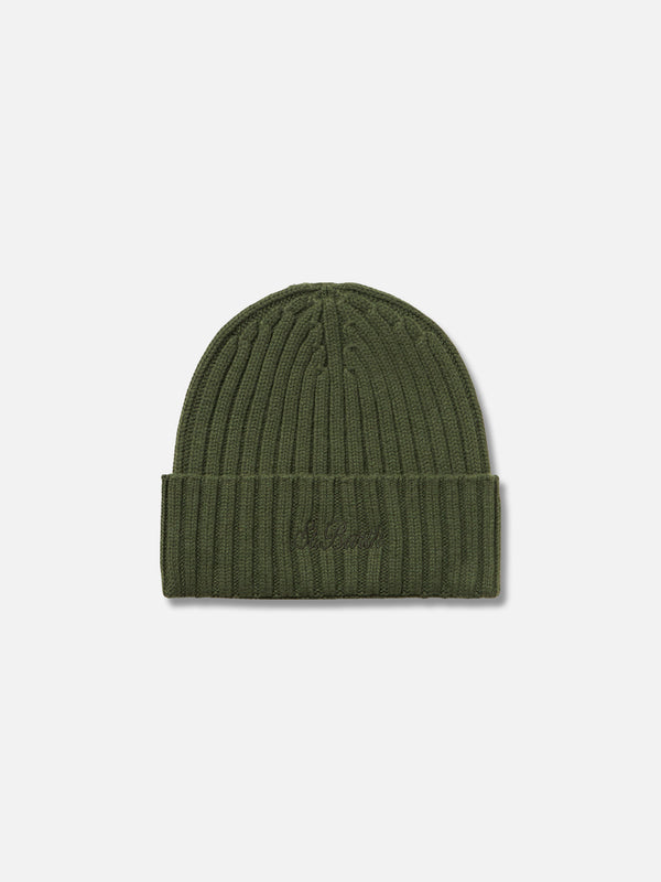 Man military green cashmere blend hat Wengen