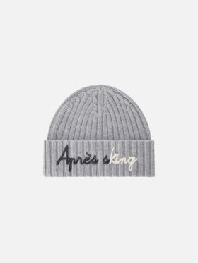 Bonnet Wengen gris clair avec broderie Après Sking 
