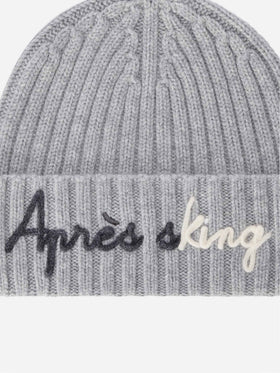 Bonnet Wengen gris clair avec broderie Après Sking 